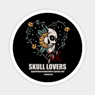 skull love flower Magnet